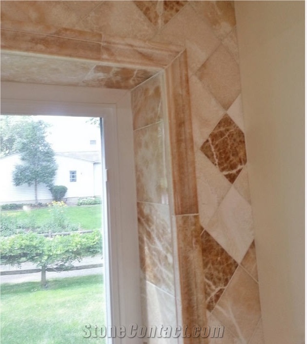 The Splendor Of Honey Onyx - Kitchen Backsplash and Window Surround