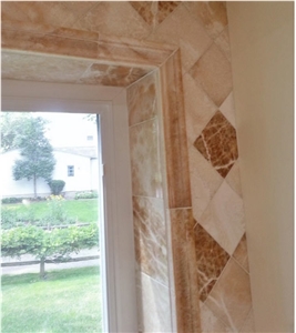 The Splendor Of Honey Onyx - Kitchen Backsplash and Window Surround