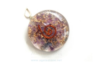 Amethyst Orgone Disc Pendant