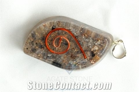 Blue Aventurine Orgone Eye Pendant, Orgonite Pendant, Healing Crystals