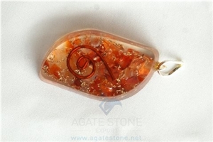 Carnelian Orgone Eye Pendant, Orgonite Red Pendant, Healing Crystals