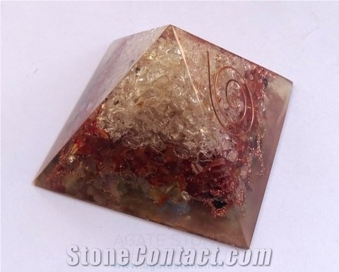 Crystal Carnelian Chakra Stone Orgone Pyramid