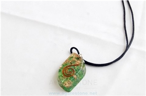 Green Orgone Eye Pendant with Cord, Orgonite Onyx Pendants, Healing Crystals