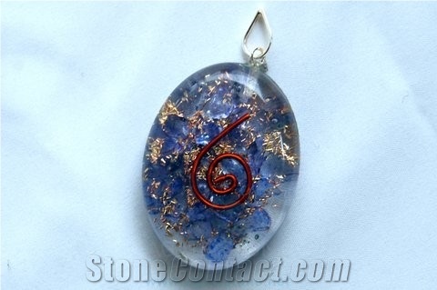 Indigo Orgone Oval Pendant, Orgonite Onyx Pendants, Wholesale Metaphysical and New Age Crystals