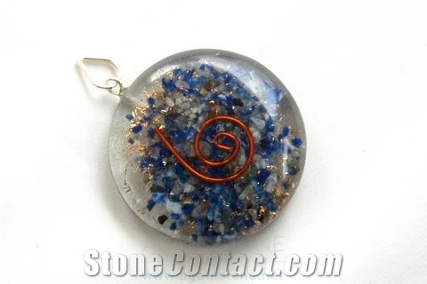 Lapis Lazuli Orgone Disc Pendant