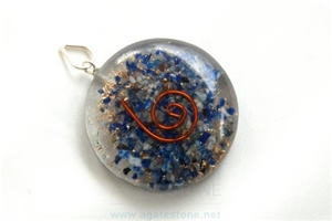 Lapis Lazuli Orgone Disc Pendant