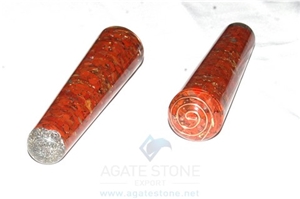 Red Jasper Orgone Smooth Massage Wands Orgonite Healing Stick