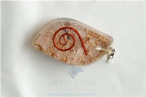 Rose Quartz Orgone Eye Pendant, Orgonite Pink Quartz Eye Pendant, Healing New Age Crystals
