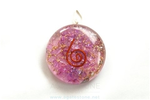 Violet Orgone Disc Pendant, Orgonite Onyx Healing Pendant