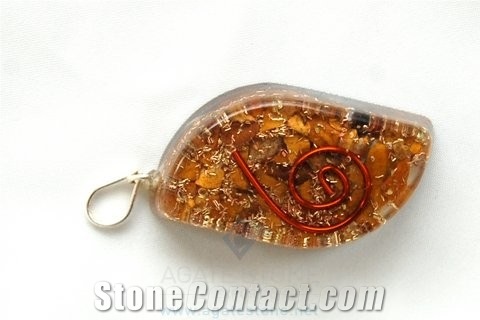 Yellow Jasper Orgone Eye Pendant