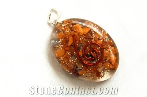 Yellow Jasper Orgone Oval Pendant