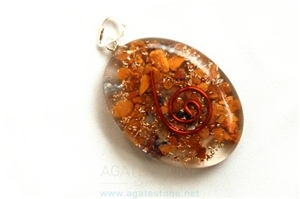 Yellow Jasper Orgone Oval Pendant
