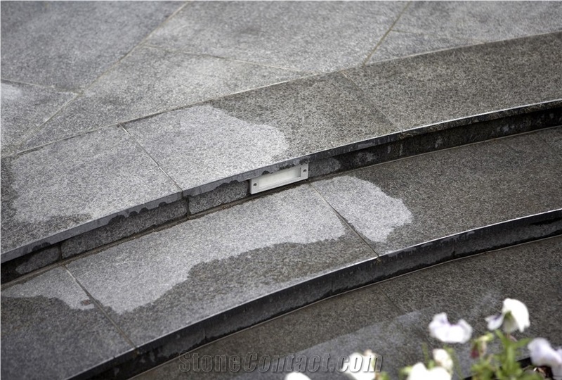 Smoky Grey Basalt Flamed Steps, Grey Basalt Stairs & Steps Uk