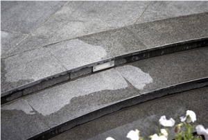 Smoky Grey Basalt Flamed Steps, Grey Basalt Stairs & Steps Uk