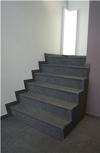 Smoky Grey Basalt Flamed Steps, Grey Basalt Stairs & Steps Uk