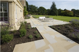 Windsor Buff Blue Sandstone Patio Pavement Slabs