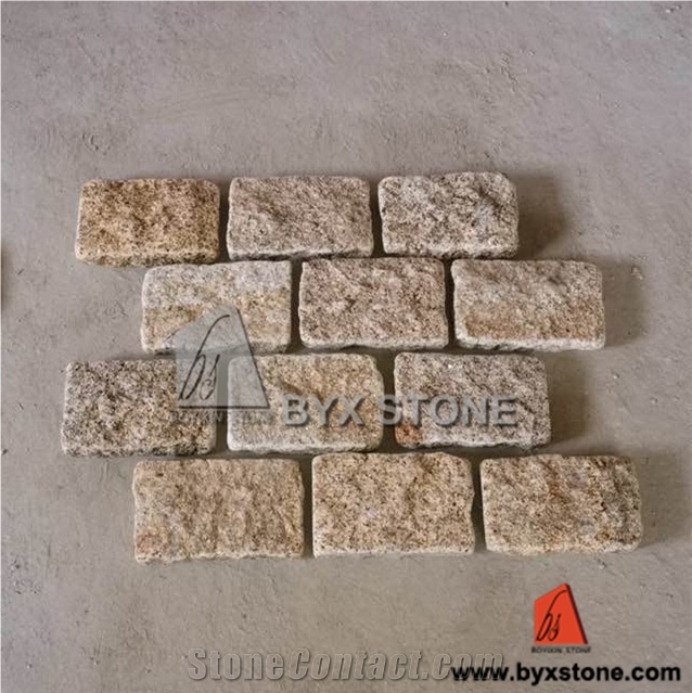 Yellow / Grey Natural Granite Paving Stone for Garden