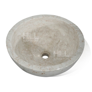 Montello Cream Marble Bowl, Sink Polished Dia 45