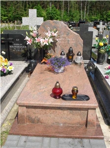 Multicolor Red Granite Single Monument