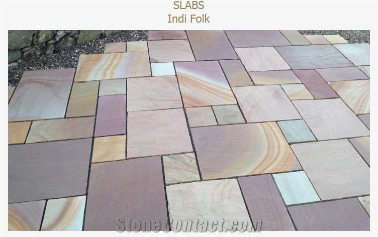 Indi Folk Sandstone Pavement Pattern Slabs