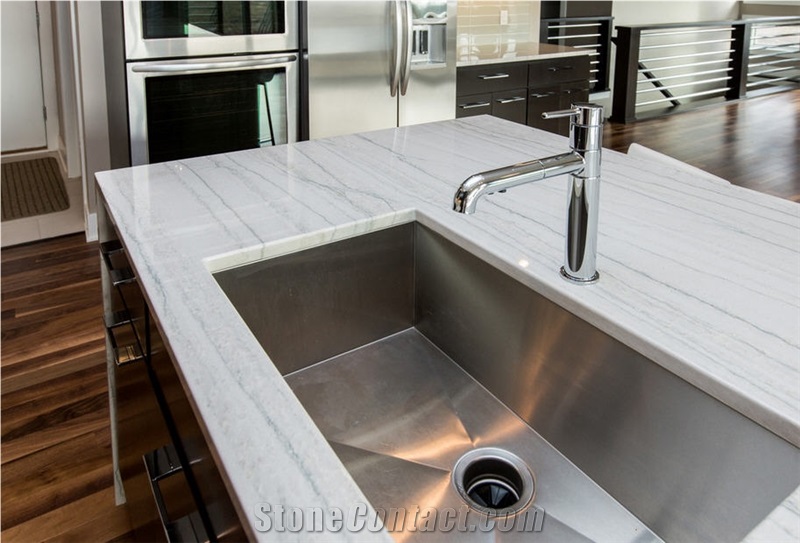 Macaubas White Quartzite Stunning Kitchen