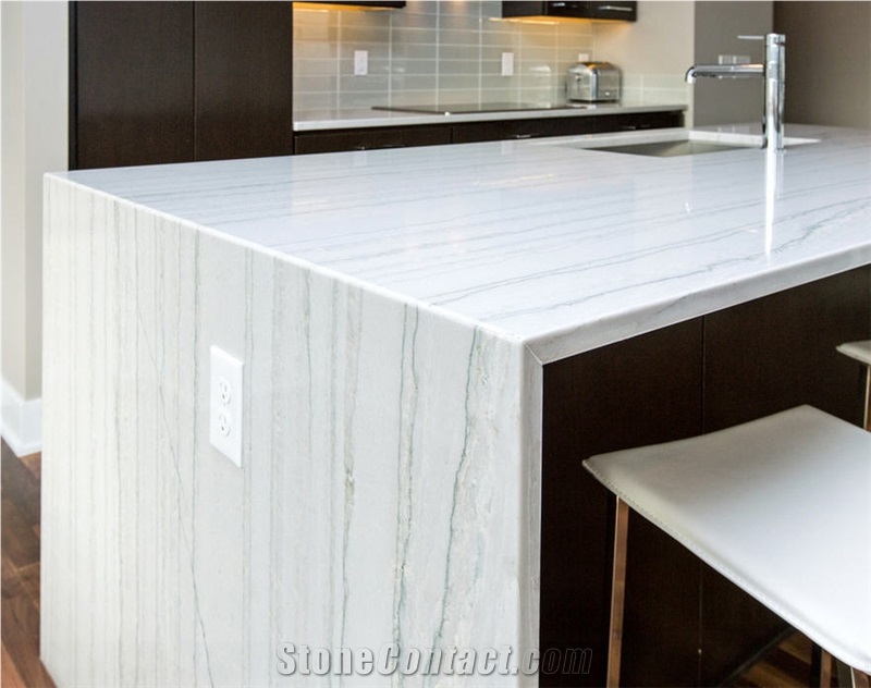 Macaubas White Quartzite Stunning Kitchen