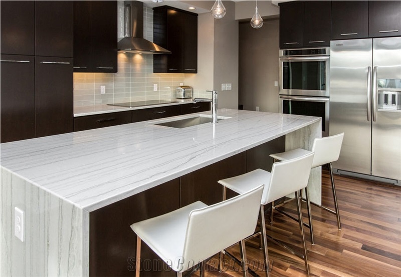 Macaubas White Quartzite Stunning Kitchen