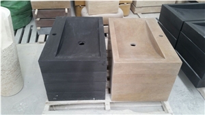 Basins and Sinks, Light Beige Travertine Sinks