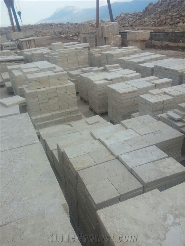 Konya Light Travertine Tiles, Turkey White Travertine