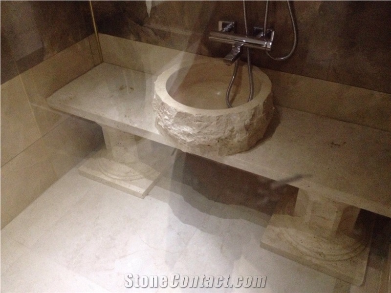 Round Travertine Sink
