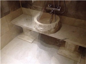 Round Travertine Sink