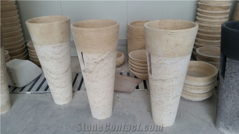Round Travertine Sink