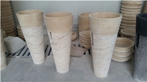 Round Travertine Sink
