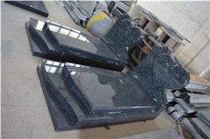 Blue Pearl Granite Monument,Heart Headstone,Western Tombstone,European Monument Style Design