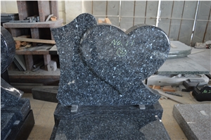 Blue Pearl Granite Monument,Heart Headstone,Western Tombstone,European Monument Style Design