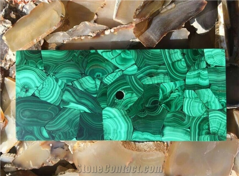 Gemstone Greem Malachite Blue Azurite Gemstone Tiles