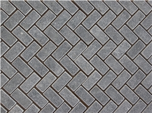 King Blue Stone Marble Herringbone Mosaic