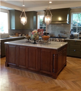 Sea Pearl Quartzite Kitchen Island from Southland Stone