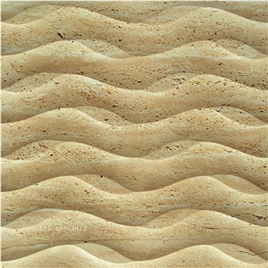 3d Decorative Beige Travertine Wall Panels,Indoor Wall Panels