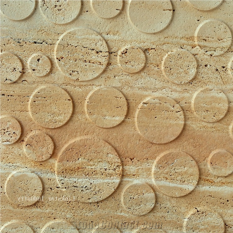 Natural Beige Travertine 3d Decorative Wall Facing Tile