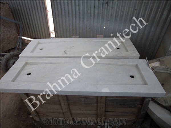 Limestone Sink and Washbasin, White Marble Sinks