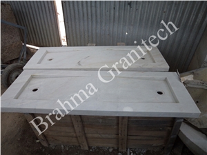 Limestone Sink and Washbasin, White Marble Sinks