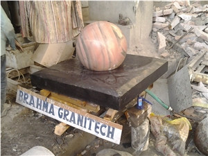 Rolling Ball Fountain, Paloda Pink Marble Ball Fountain