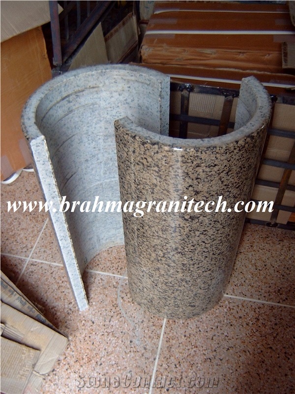 Stone Hollow Column,Granite Hollow Column, Brown Columns