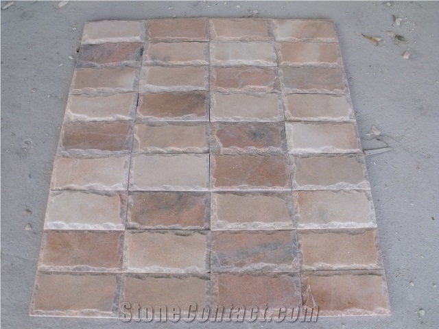 Feature Wall Red/Pink Culture Stone, Marble Ledge Rock/Split Suface ,Mulicolor Brick Tile