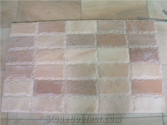 Feature Wall Red/Pink Culture Stone, Marble Ledge Rock/Split Suface ,Mulicolor Brick Tile