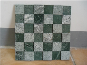 Green & White Mosaic,Multicolor Mosaic Split Face,Green Marble Mosaic Tumbled Face,Mosaic Tile