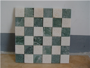 Green & White Mosaic,Multicolor Mosaic Split Face,Green Marble Mosaic Tumbled Face,Mosaic Tile