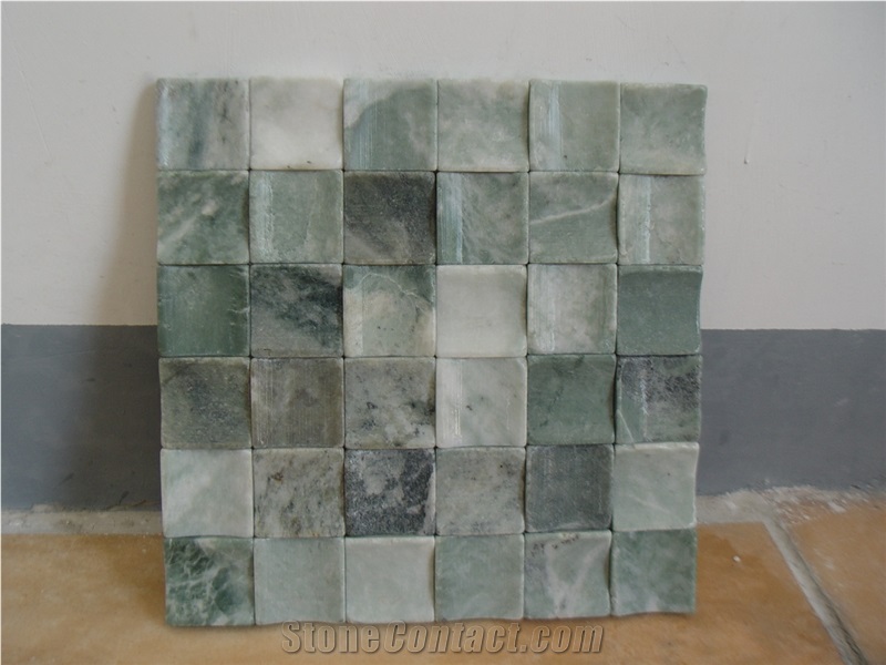 Green & White Mosaic,Multicolor Mosaic Split Face,Green Marble Mosaic Tumbled Face,Mosaic Tile
