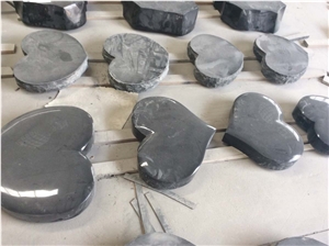 Shanxi Black Granite Polish Heart Shape Tombstone and Monuments Shanxi Black Granite Polish Heart Shape Tombstone and Monuments